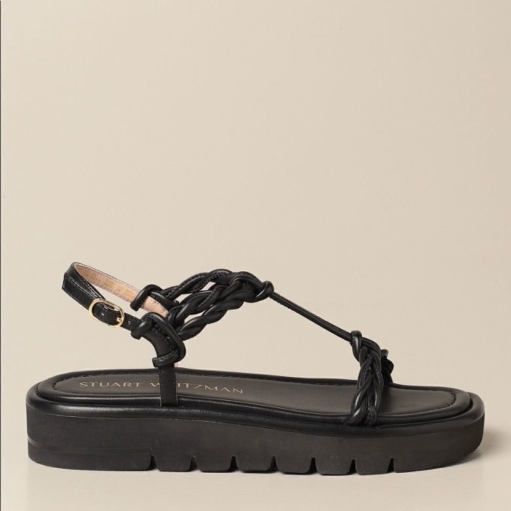 Stuart Weitzman Calypso Lift Sandal In Black. - Picture 3 of 7
